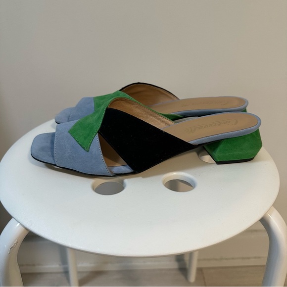 Stylish Green and Blue Women's Sandals - Picture 2 of 3